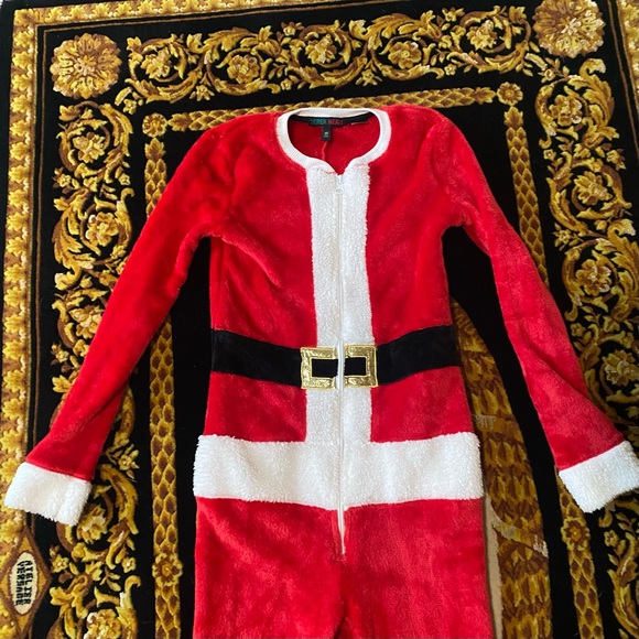 Kids Size 12 Santa fleece Onesie - Picture 2 of 10